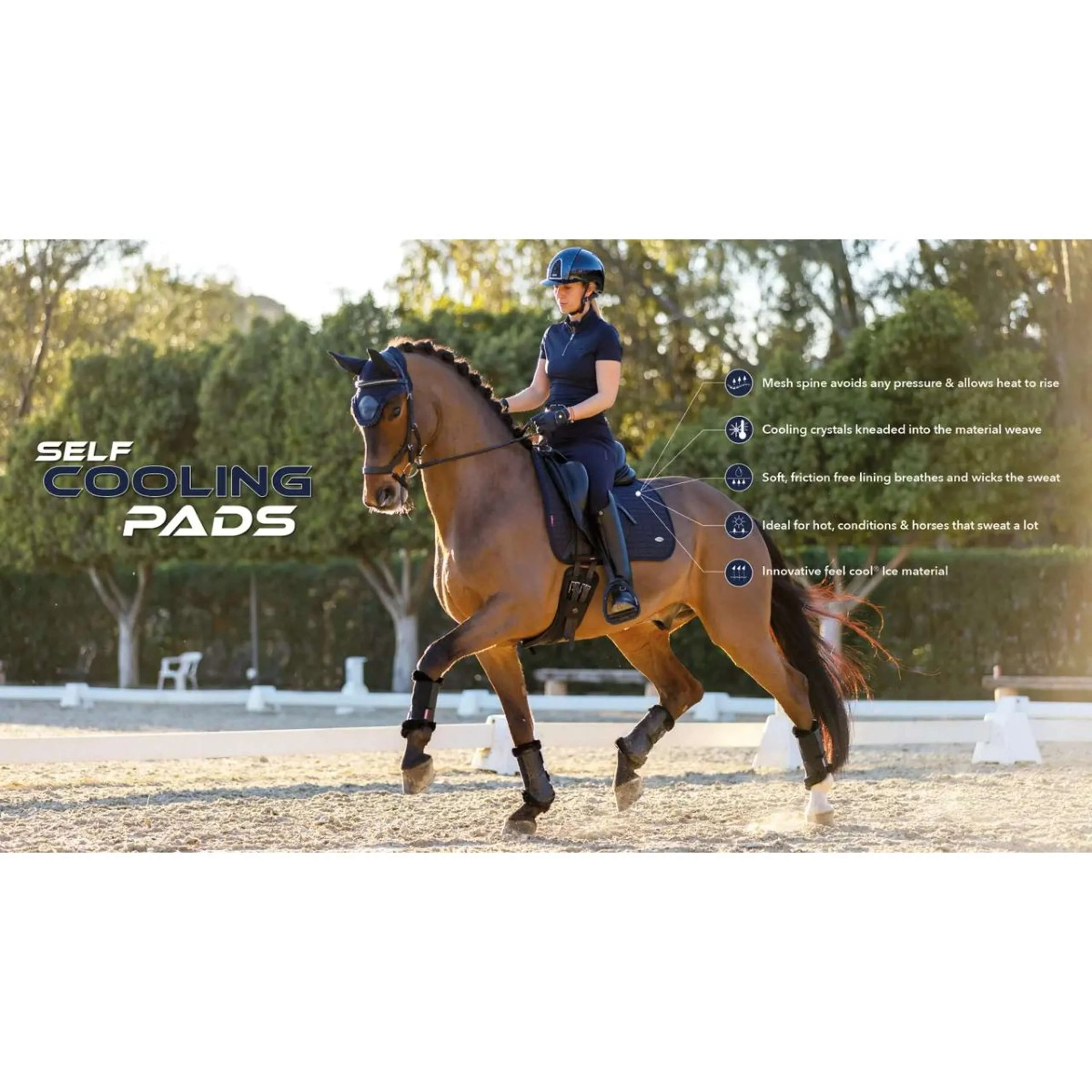 LeMieux Sottosella Self-Cool Square Arctic Dressage Bianco - Image 5