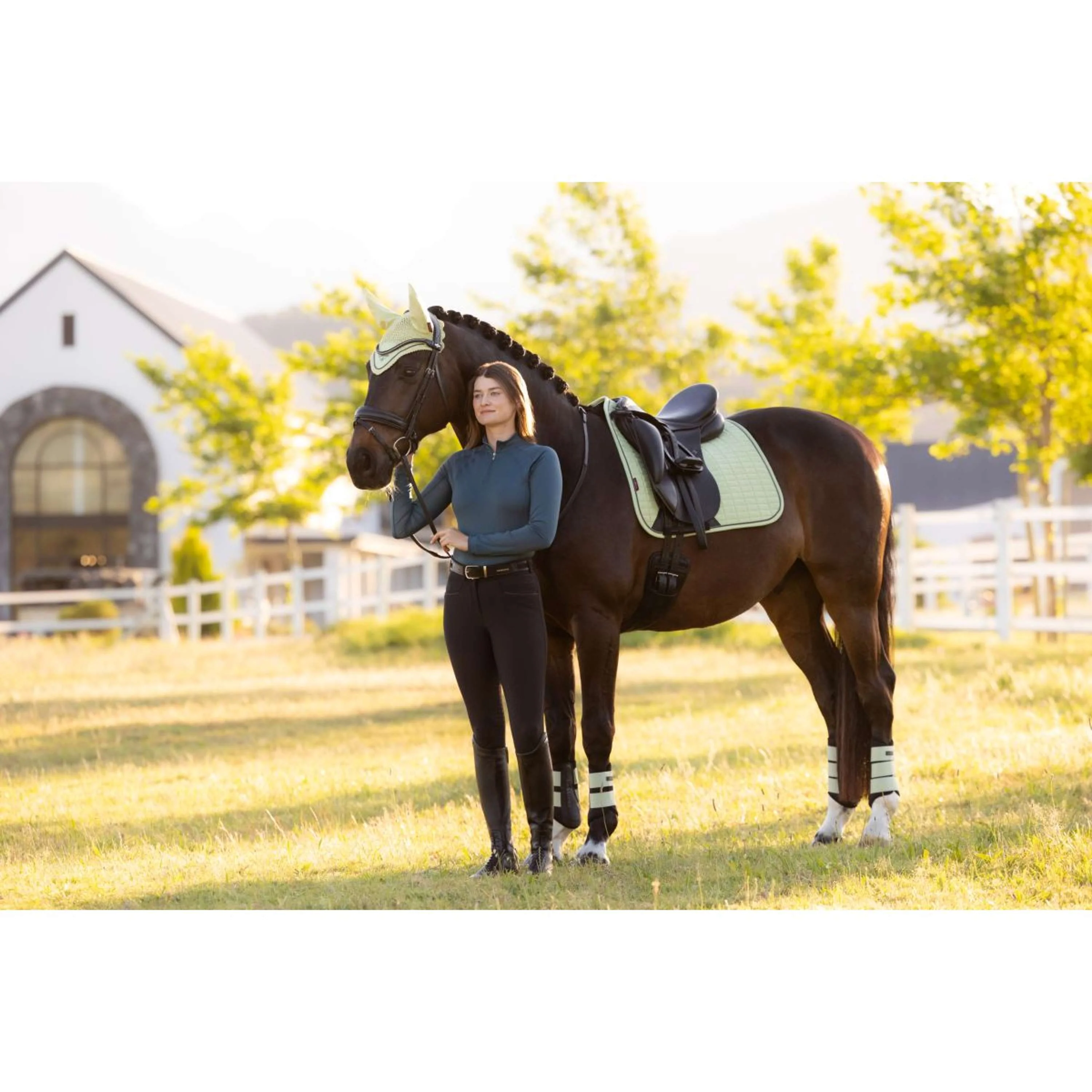 LeMieux Sottosella Suede Square Dressage Macaron - Image 11