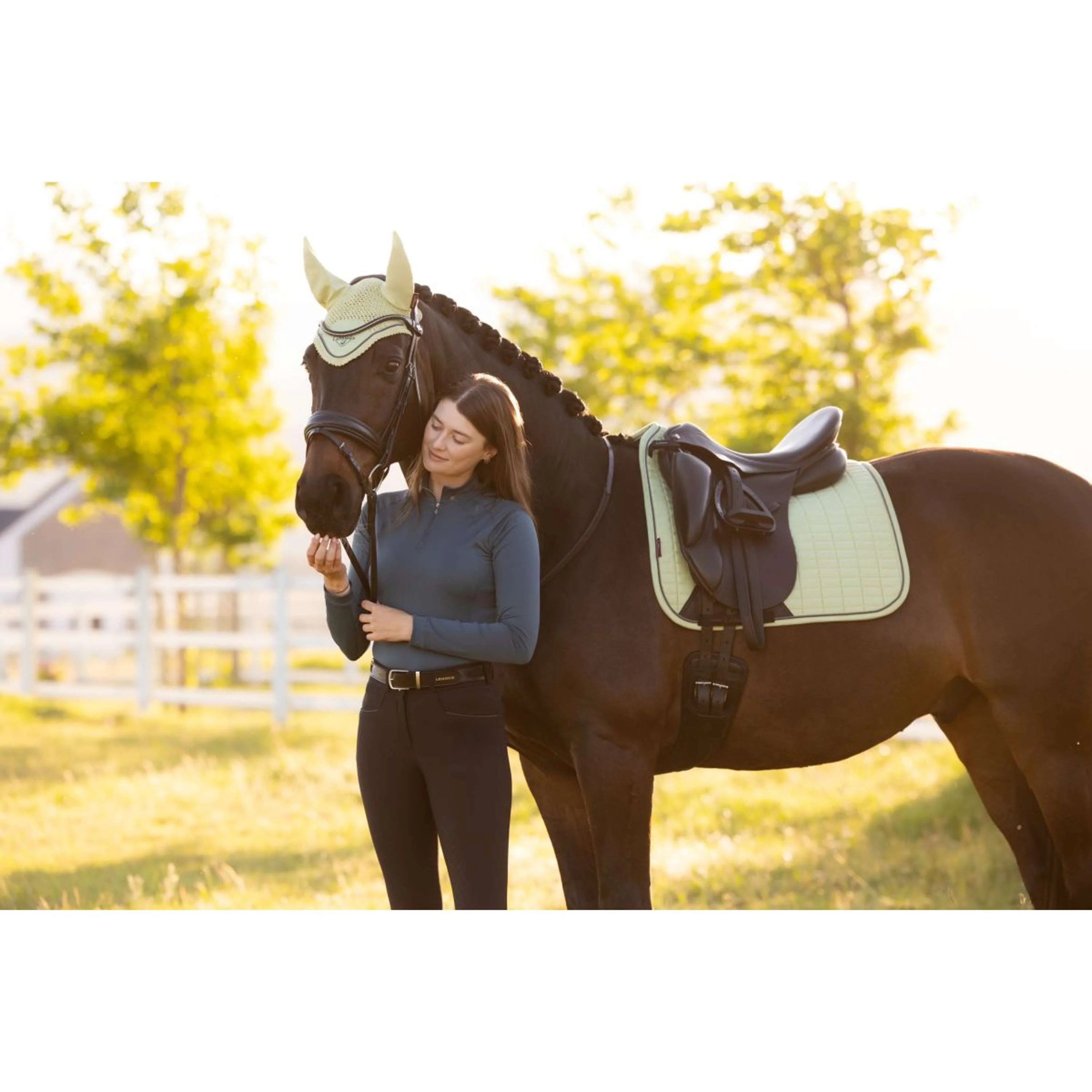 LeMieux Sottosella Suede Square Dressage Macaron - Image 4