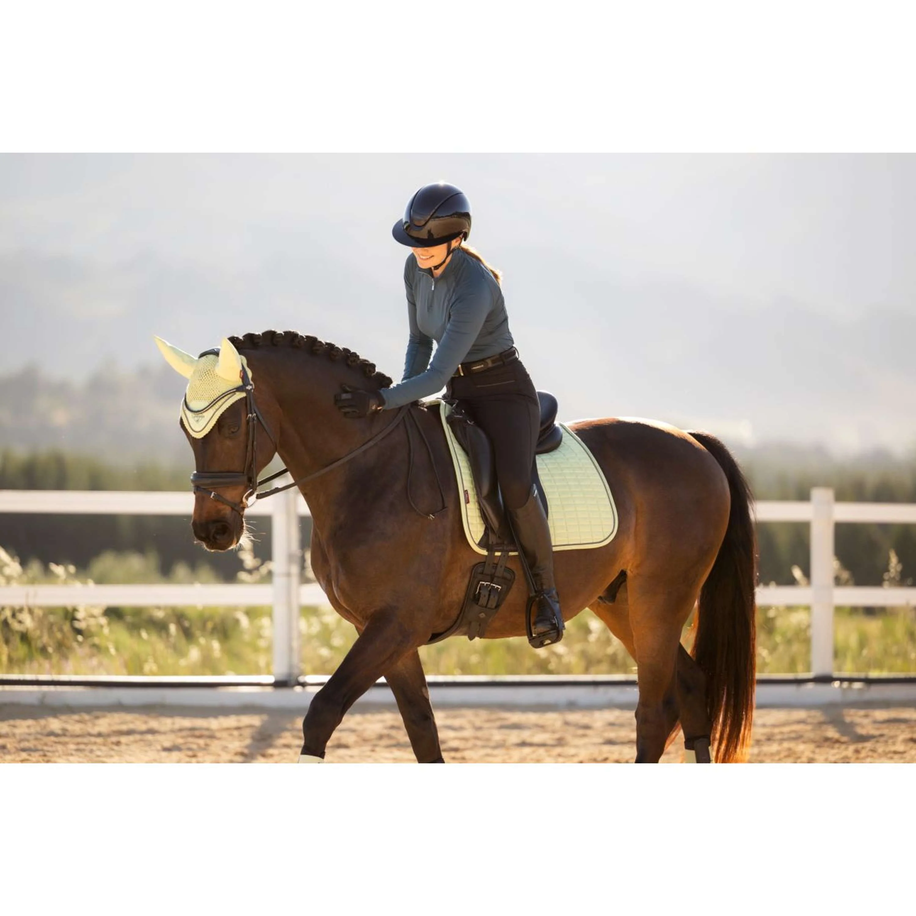 LeMieux Sottosella Suede Square Dressage Macaron - Image 9