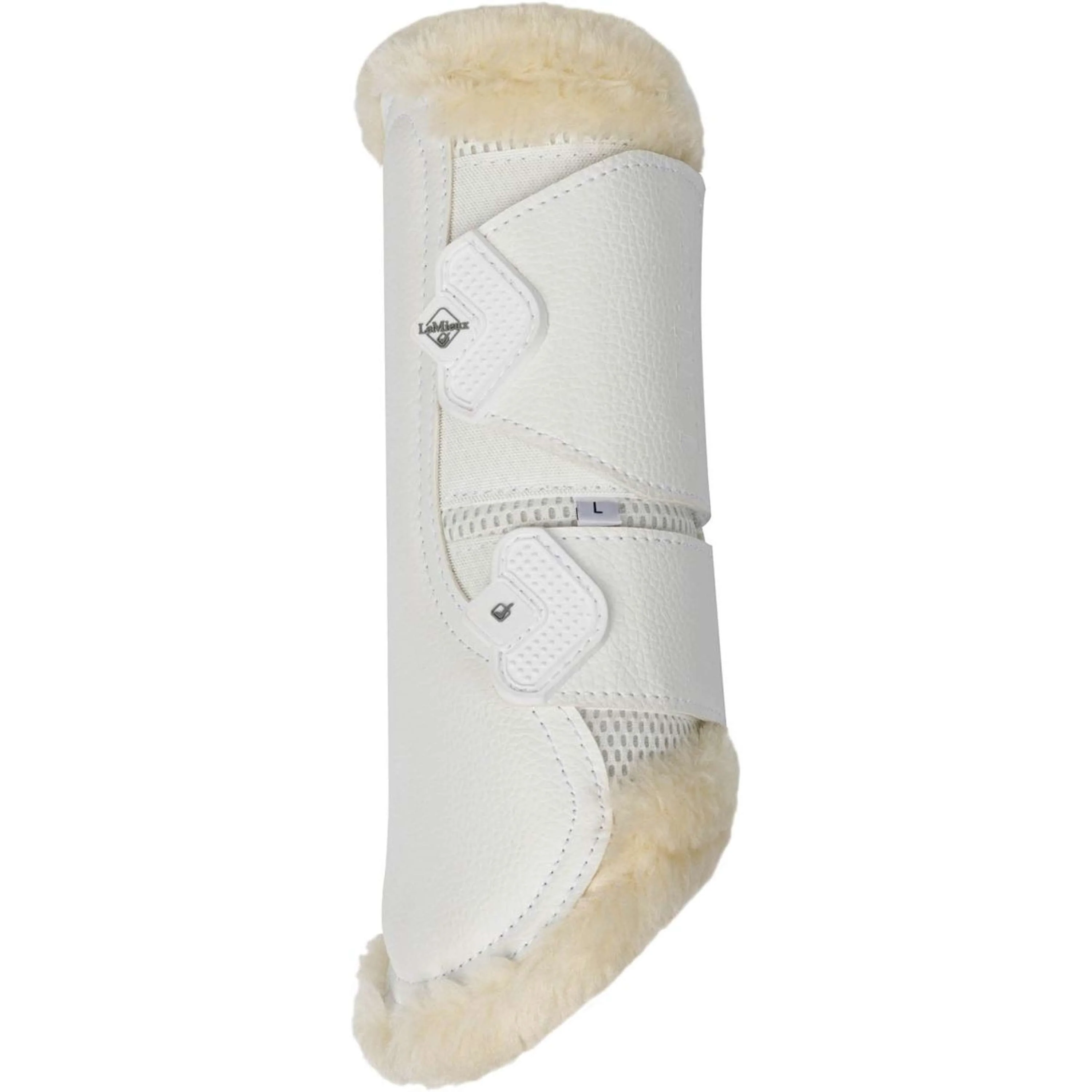 LeMieux Stivali da spazzolatura Fleece Edge Mesh Bianco/Naturale - Image 2