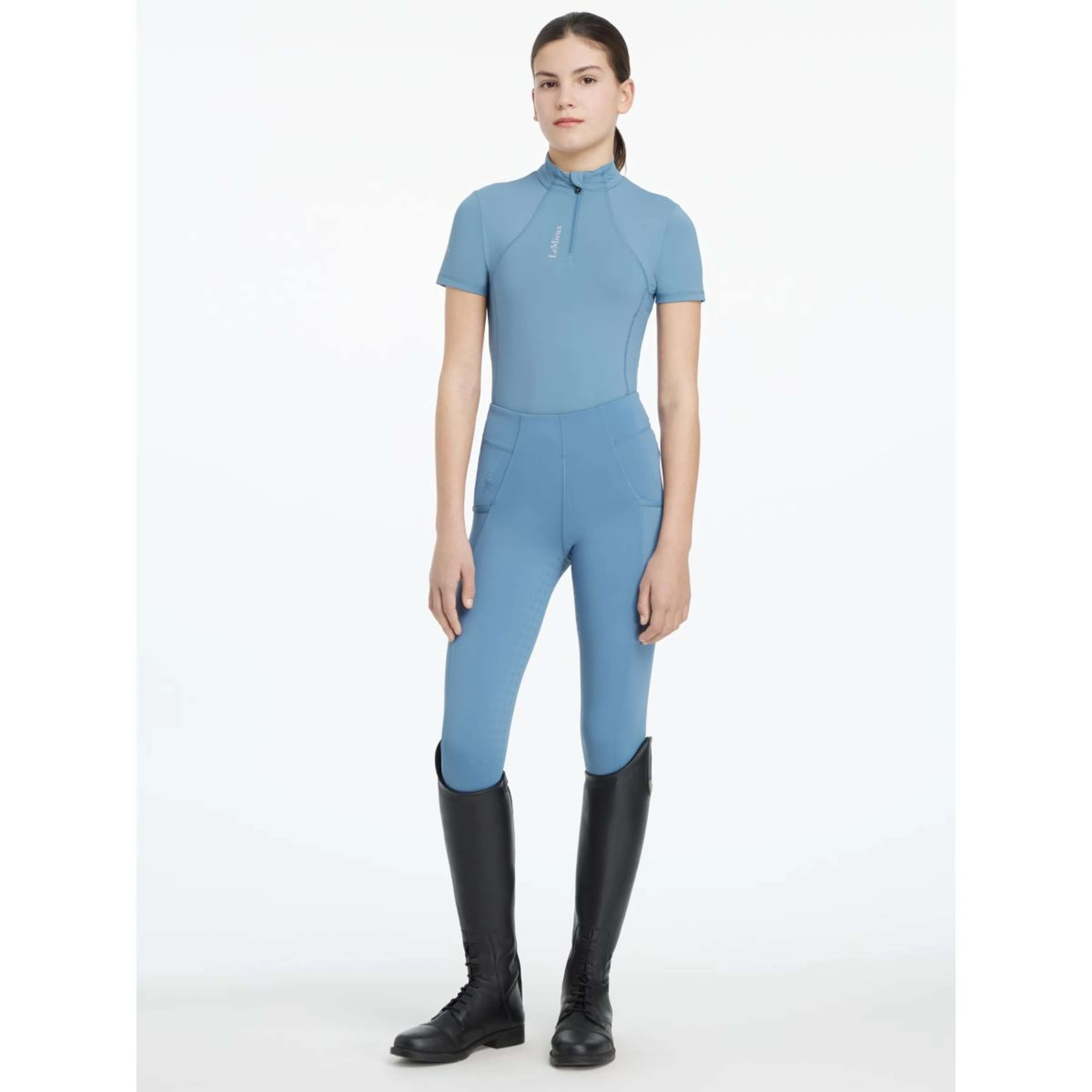 LeMieux Strato di base Young Rider Classique Maniche Corte Ice Blue - Image 4