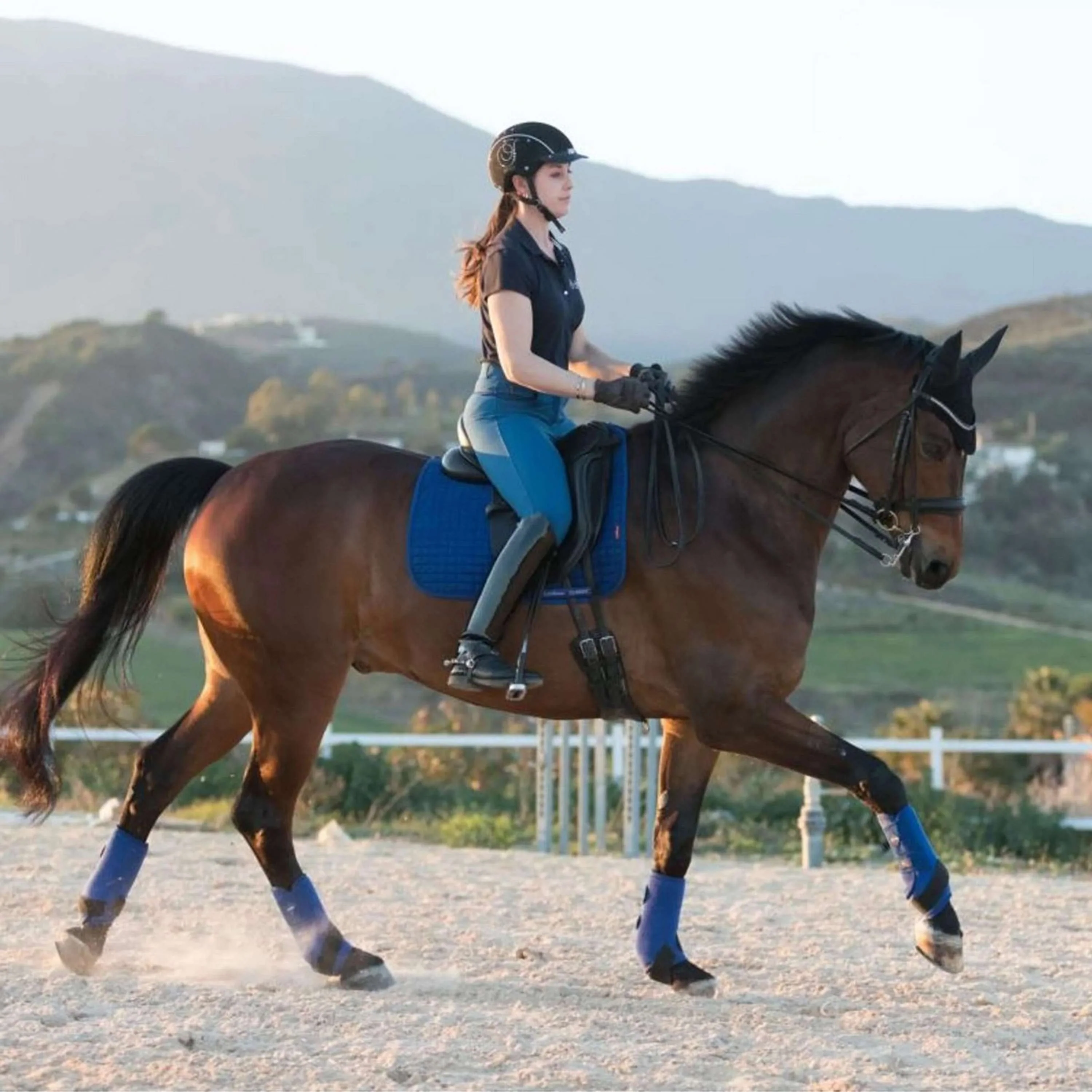 LeMieux Tappetino Sella Dressage ProSport Suede Benetton Blu - Image 2