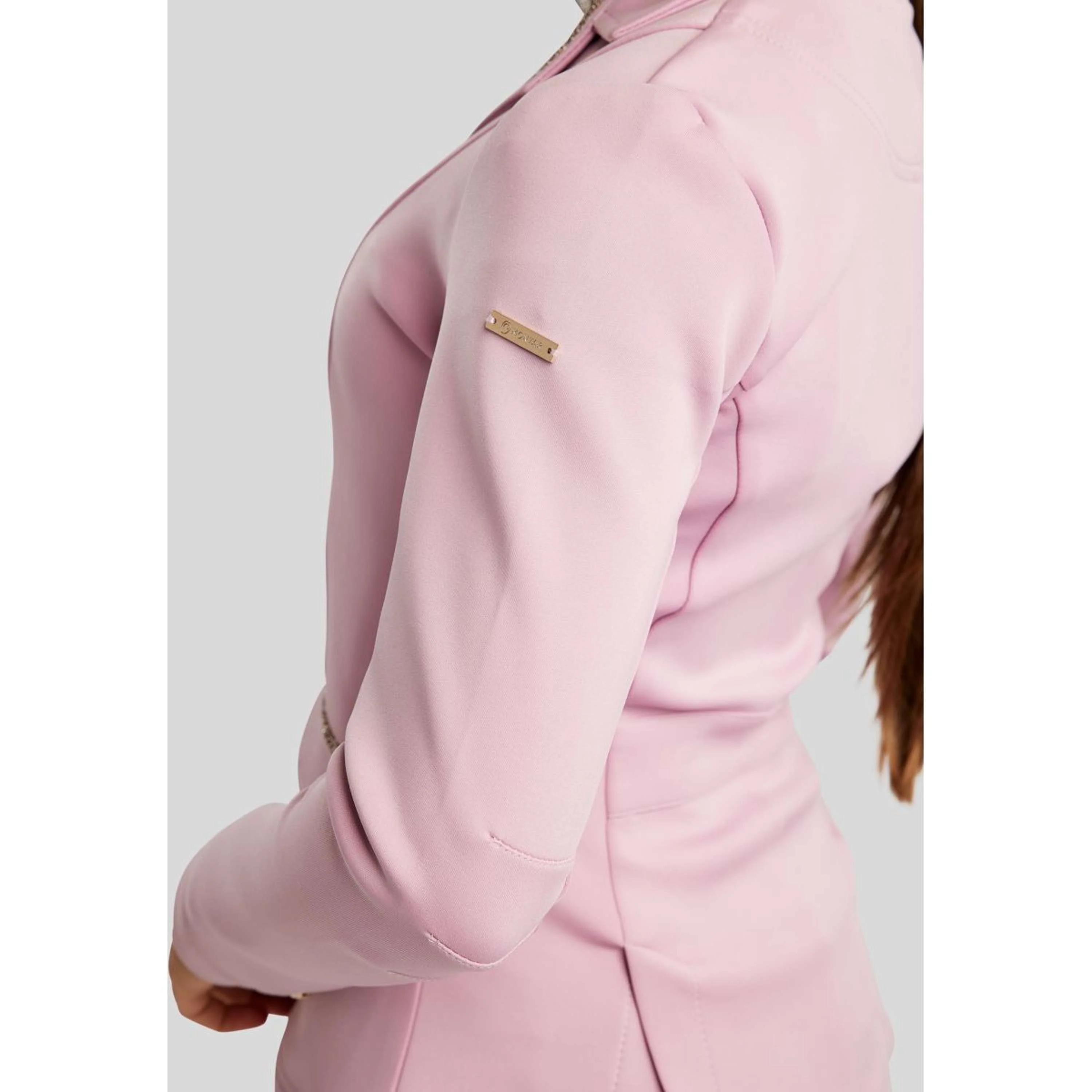 Montar Giacca da Competizione MoPearl Pintucks Gun Metal Crystals Junior Candy Pink - Image 4