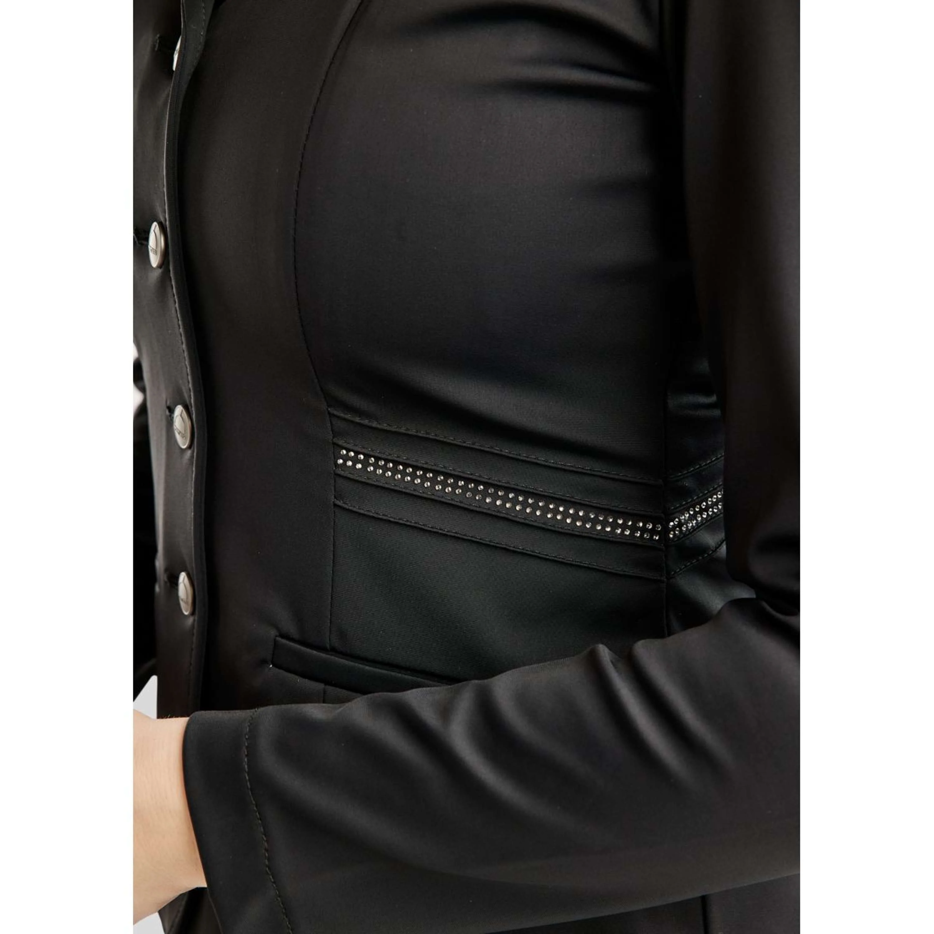 Montar Giacca da Competizione MoPearl Pintucks Gun Metal Crystals Nero - Image 5