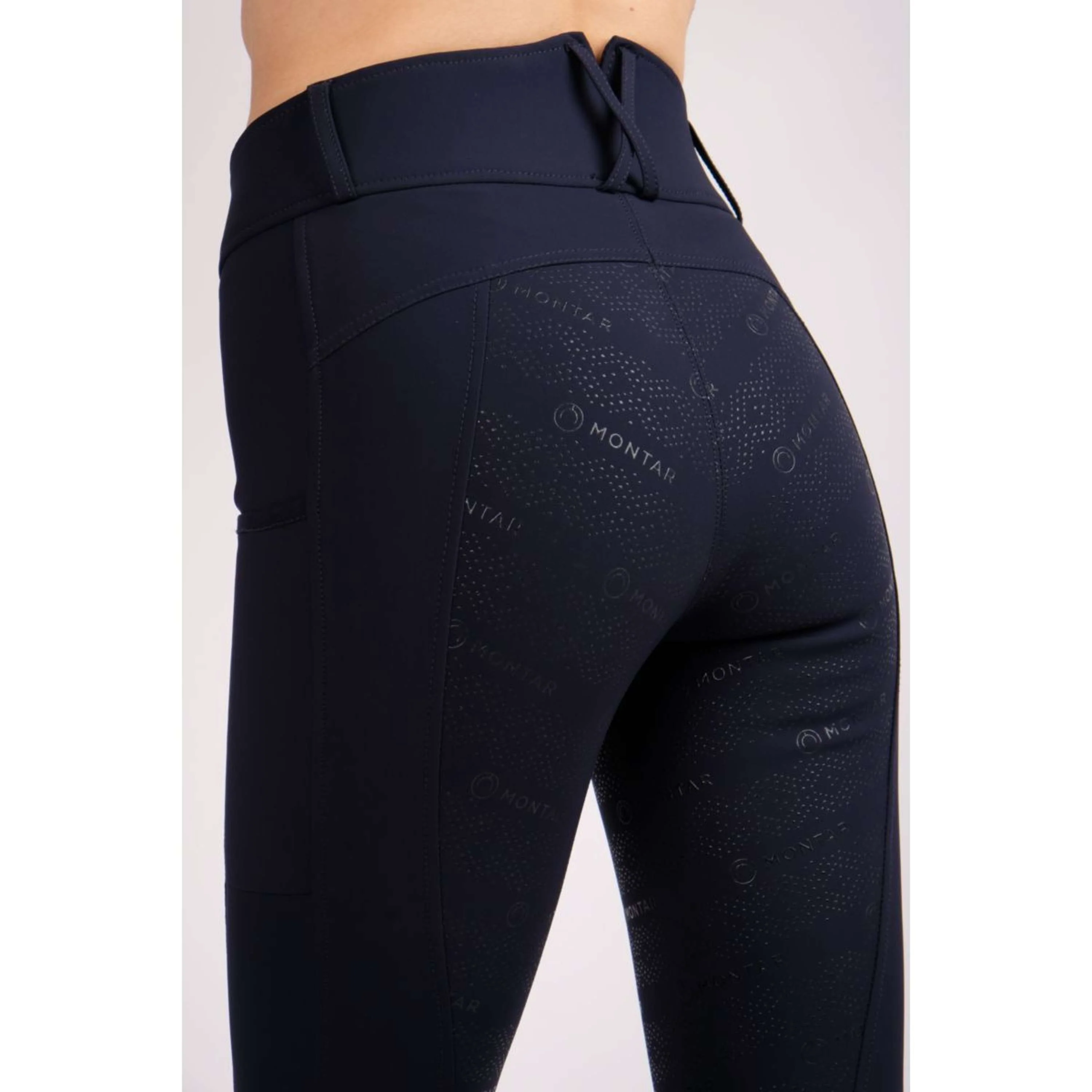 Montar Leggings da Equitazione Michelle Rosegold Logo Navy - Image 6