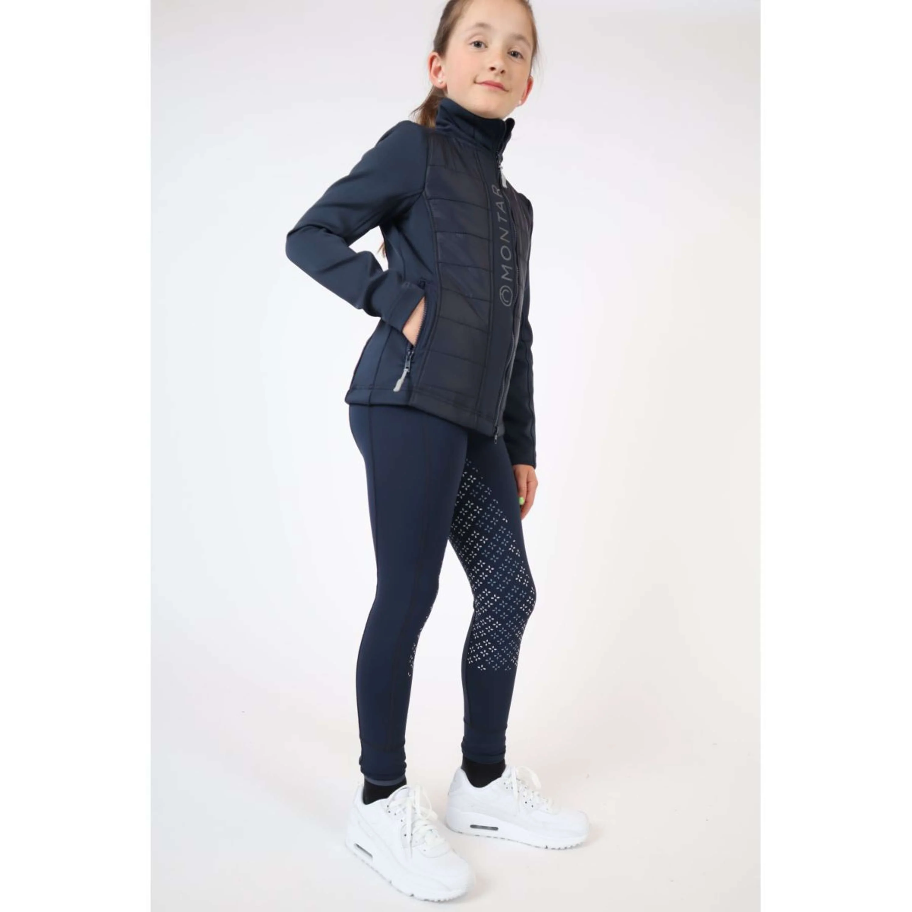 Montar Leggings da Equitazione Selena Pull On Junior FullGrip Navy - Image 4