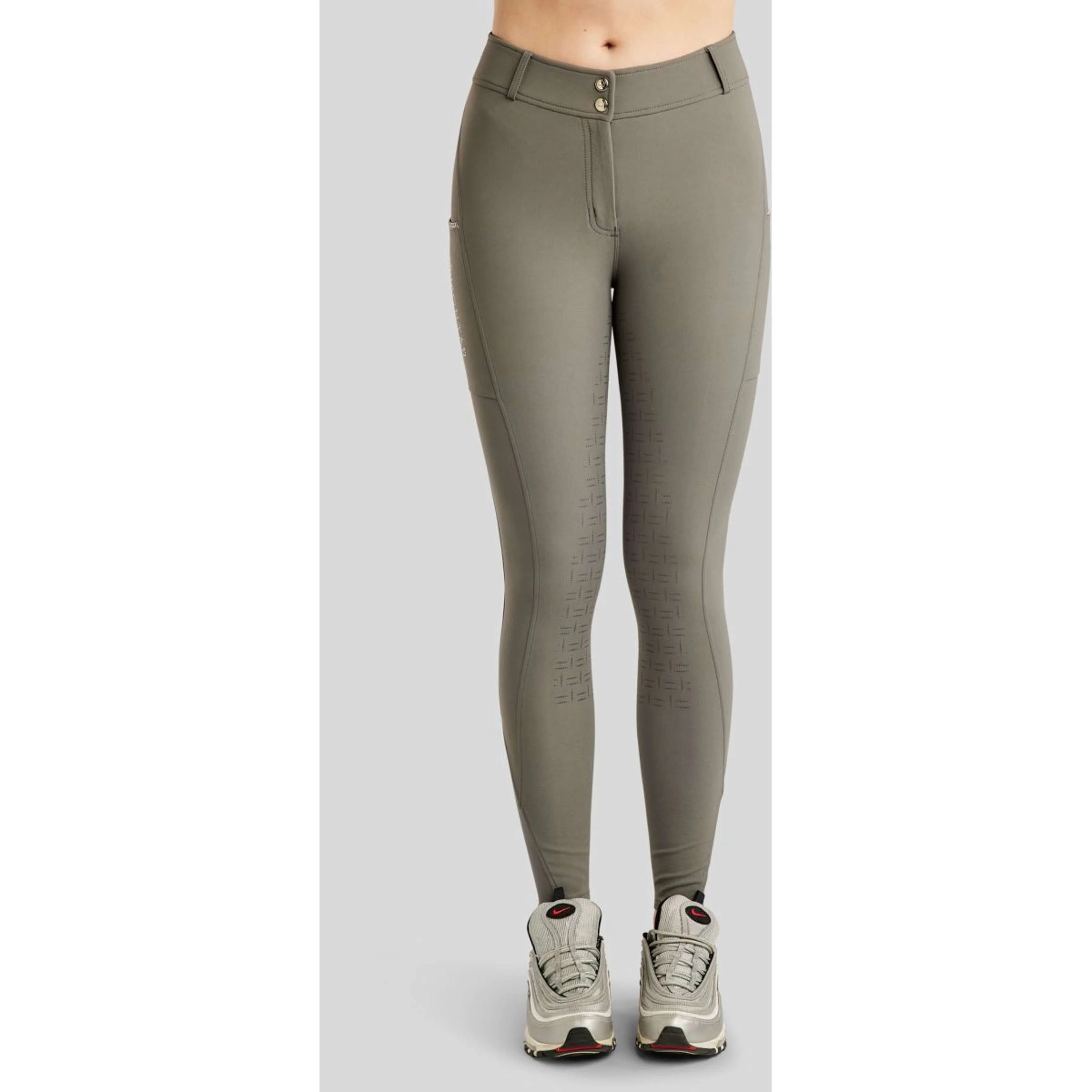 Montar Pantaloni da Equitazione MoLila Champagne Crystals Full Grip Grigio - Image 2
