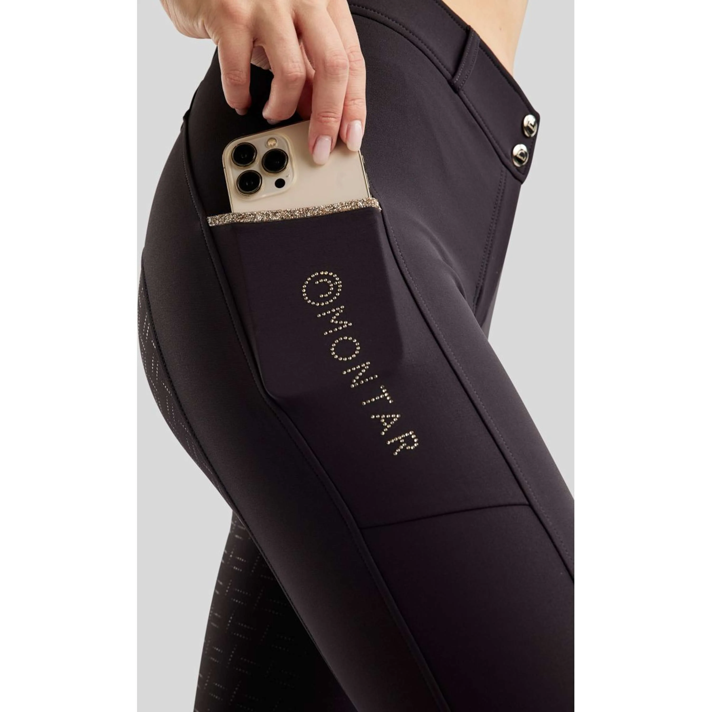Montar Pantaloni da Equitazione MoLila Champagne Crystals Full Grip Navy - Image 5