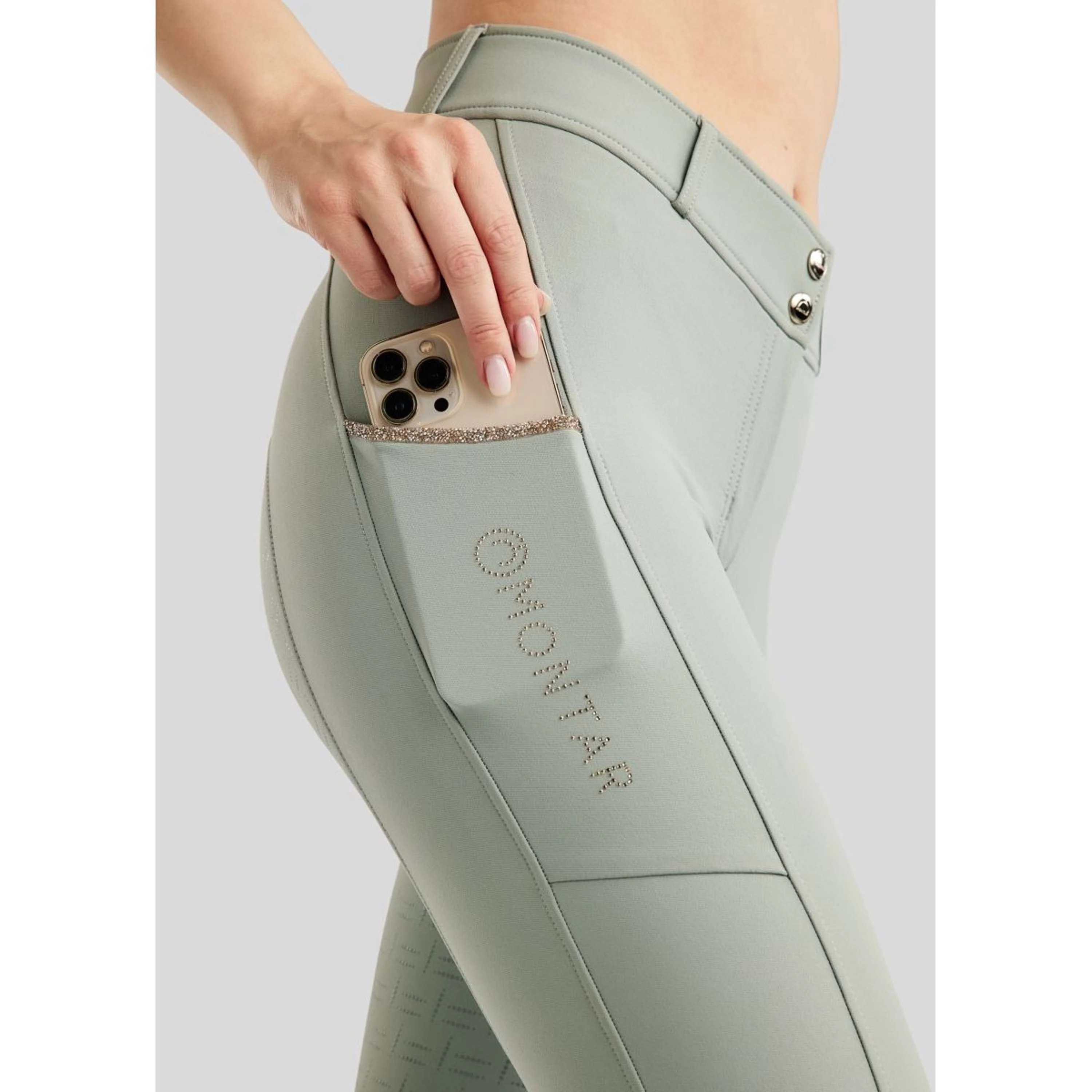 Montar Pantaloni da Equitazione MoLila Champagne Crystals Full Grip Torino - Image 5