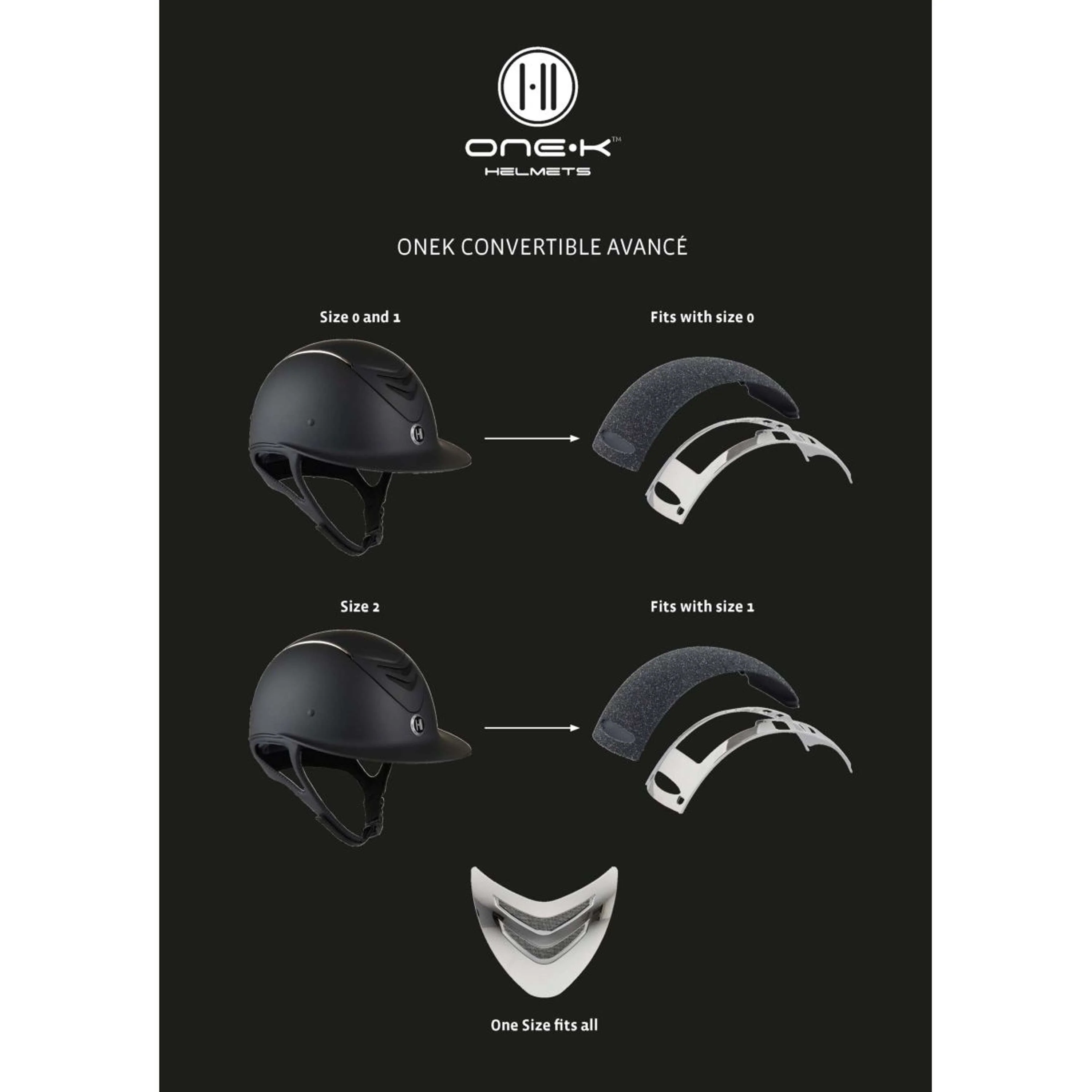 OneK Casco da equitazione Avancé Convertible Matt Nero - Image 3