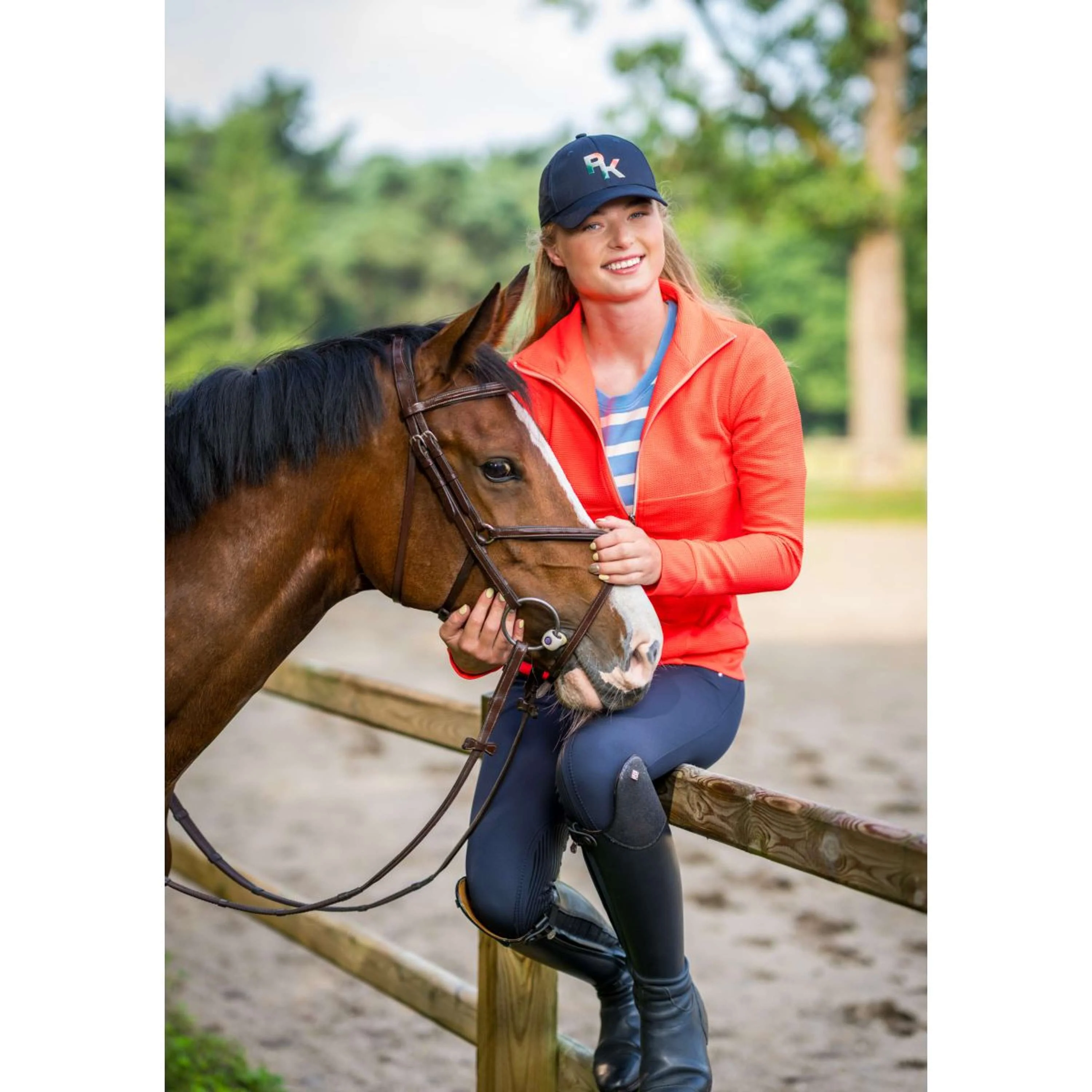 PK International Felpa con cappuccio e zip Arezzo Fluo Coral - Image 3
