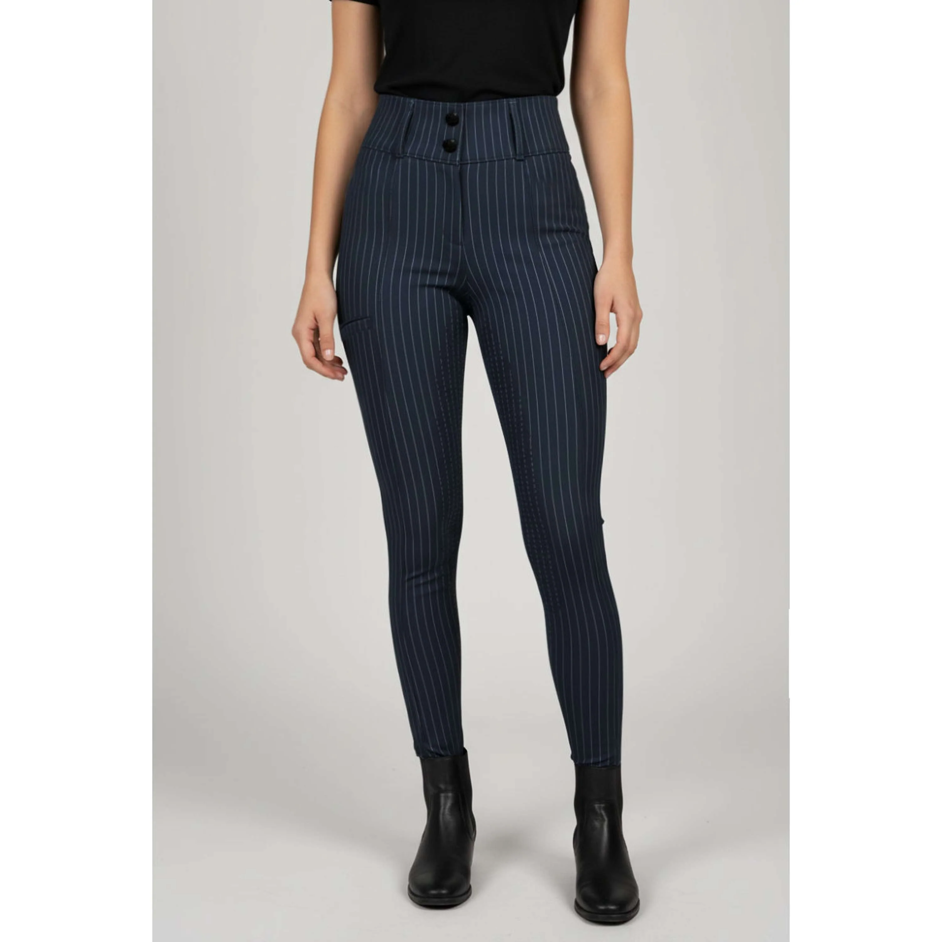 PS of Sweden Pantaloni da Equitazione Penny Pinstripe Full Grip Navy