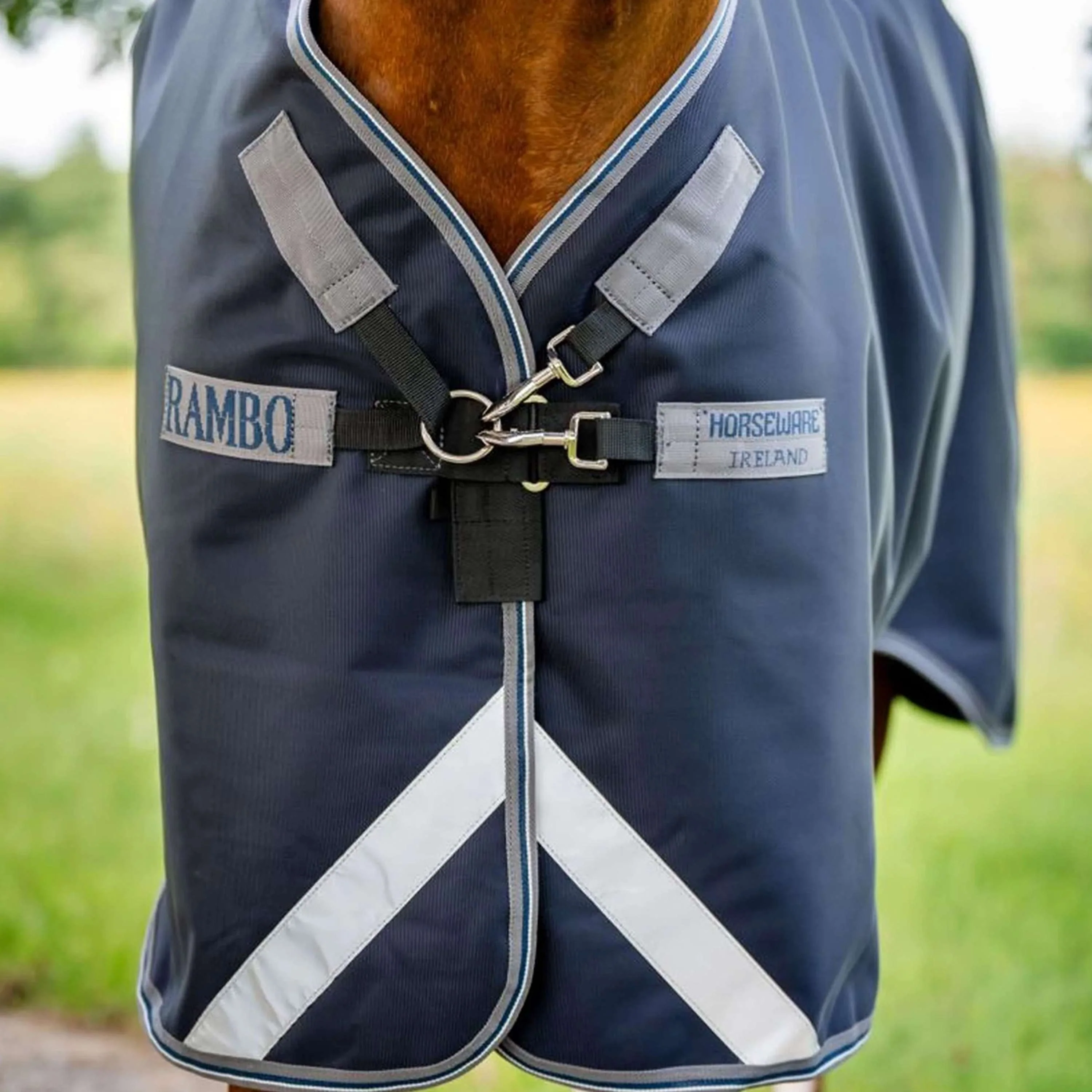 Rambo Turnout 1680D 50g Blu marino/Grigio temporale/Argento - Image 2