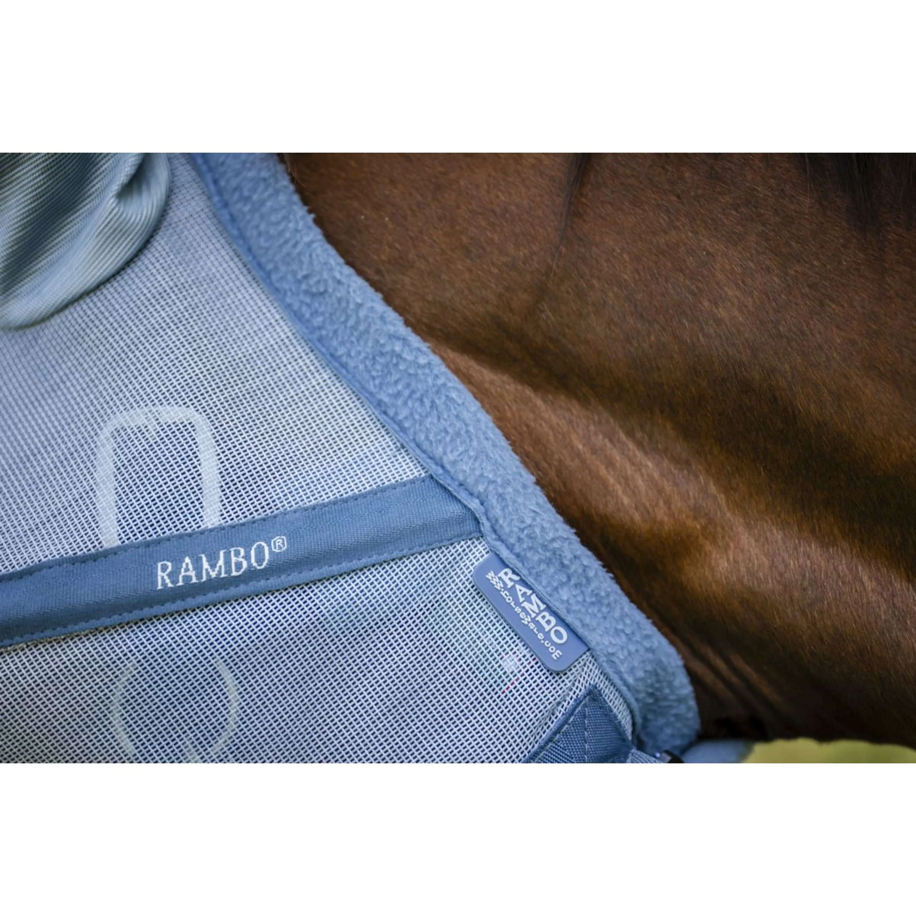 Rambo Fly Mask Heather Blue/Blue/Silver - Image 7
