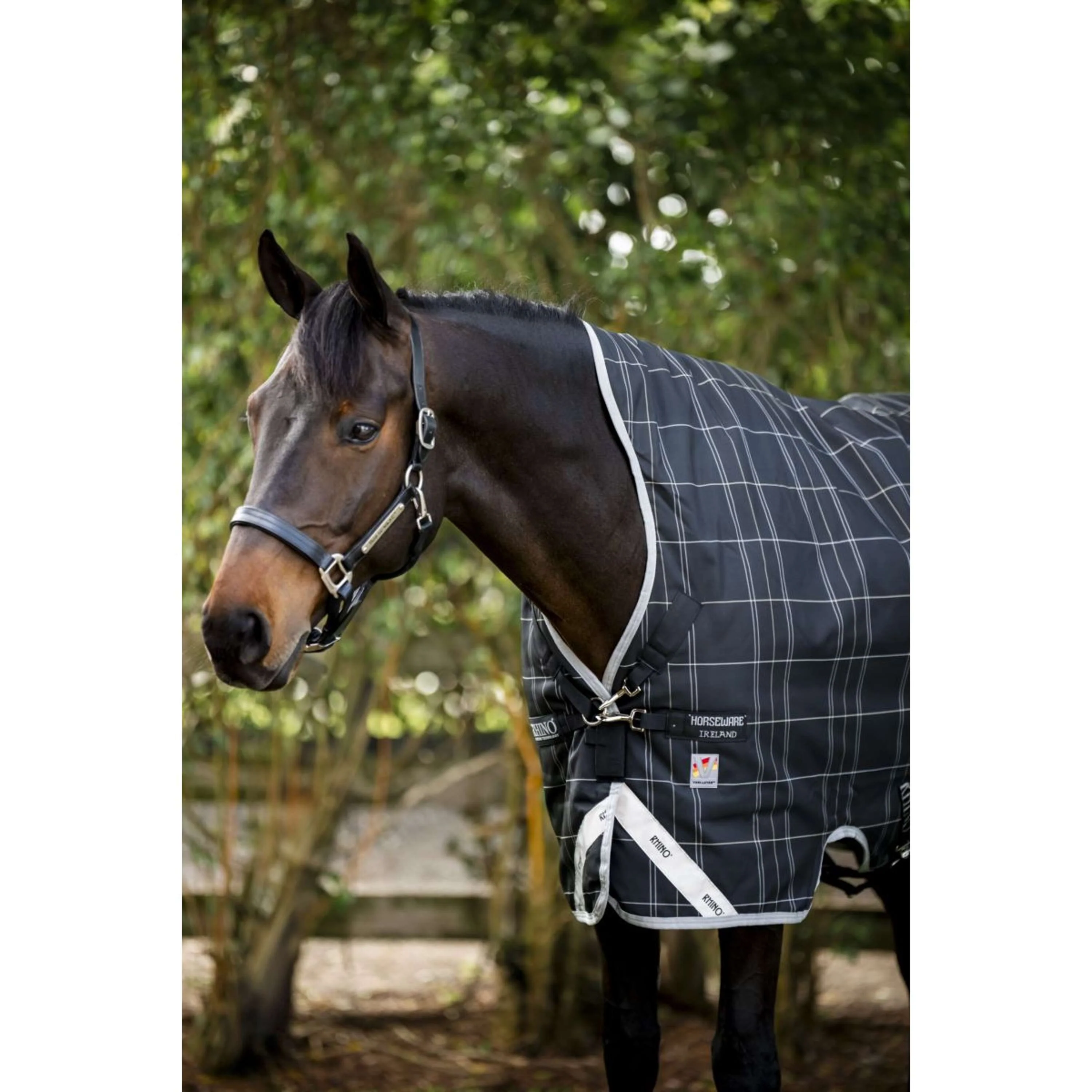 Rhino Wug Turnout Varilayer 250g Black/Grey/White Check/Gray - Image 2