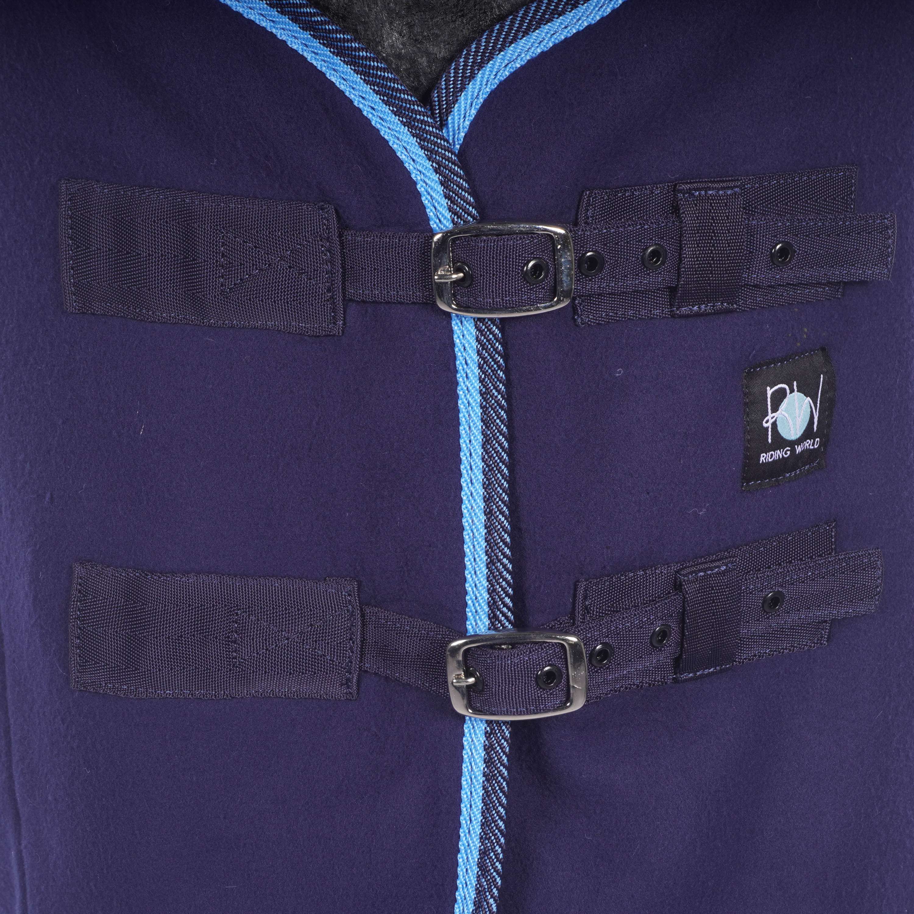 Riding World Coperta in Pile Pile polare con cinghie incrociate Navy - Image 2