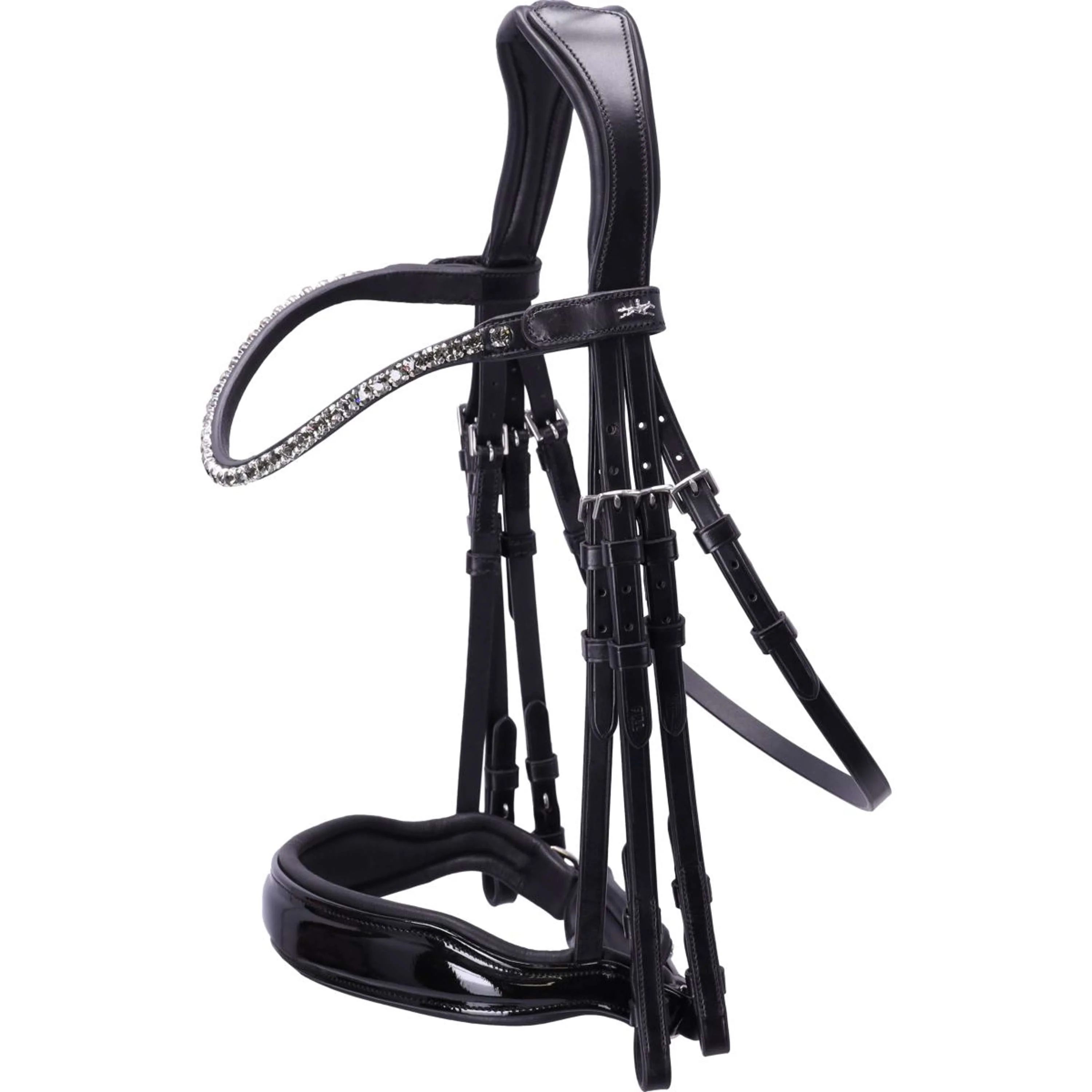 Schockemöhle Briglia doppia Milazzo Nero/Vernice/Grigio