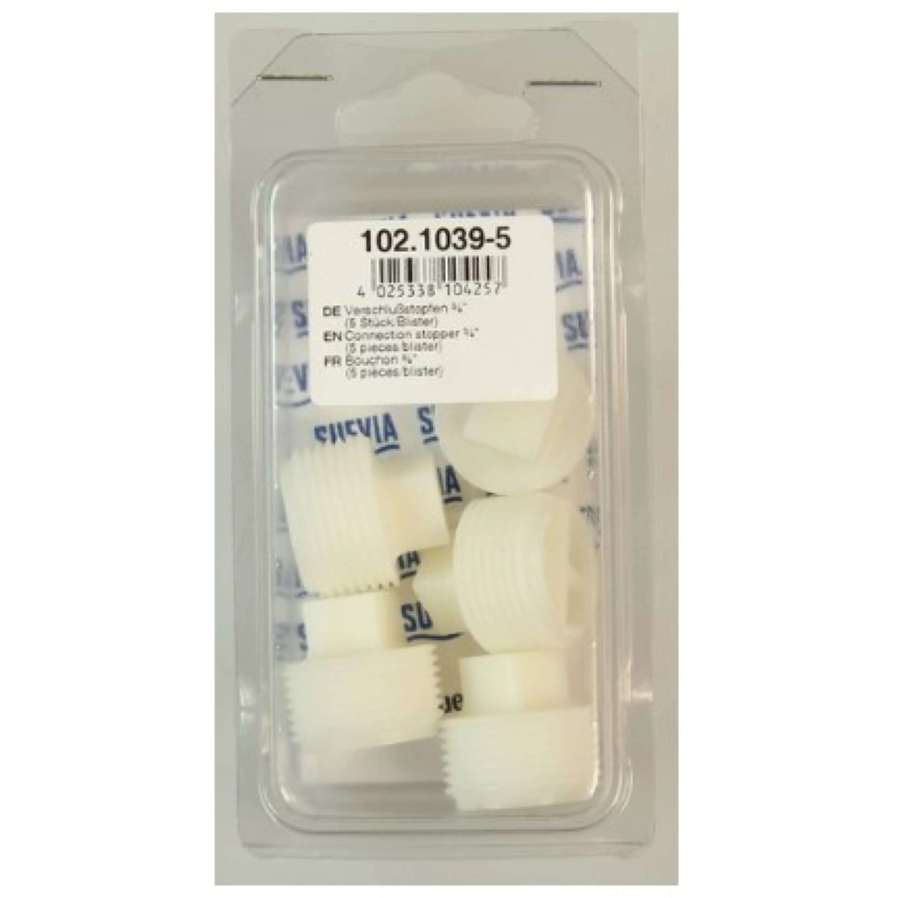 Suevia tappo cieco 0,75 5 Pezzi Bianco