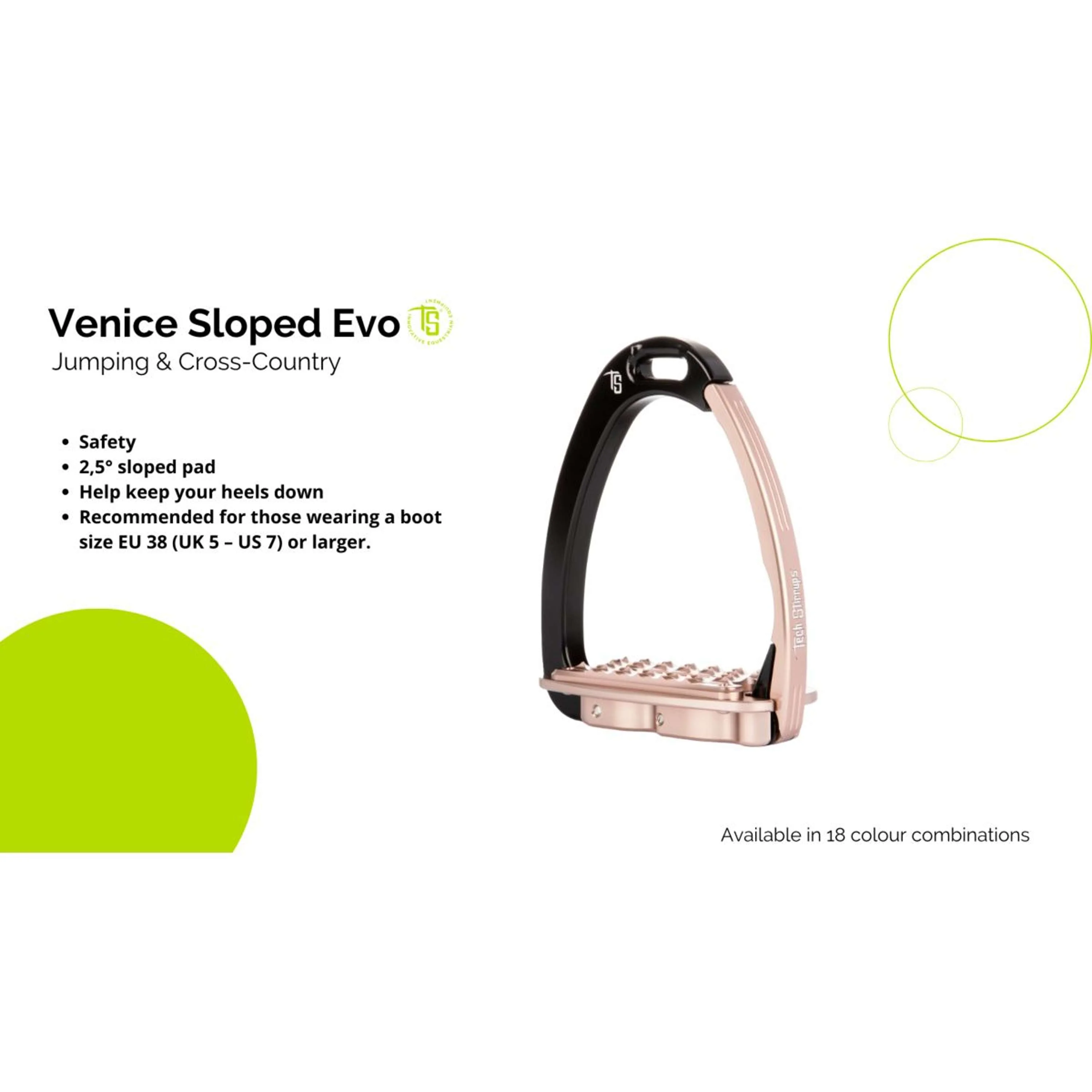 Tech Stirrups Staffe Venice Sloped EVO Nero/Marrone - Image 2