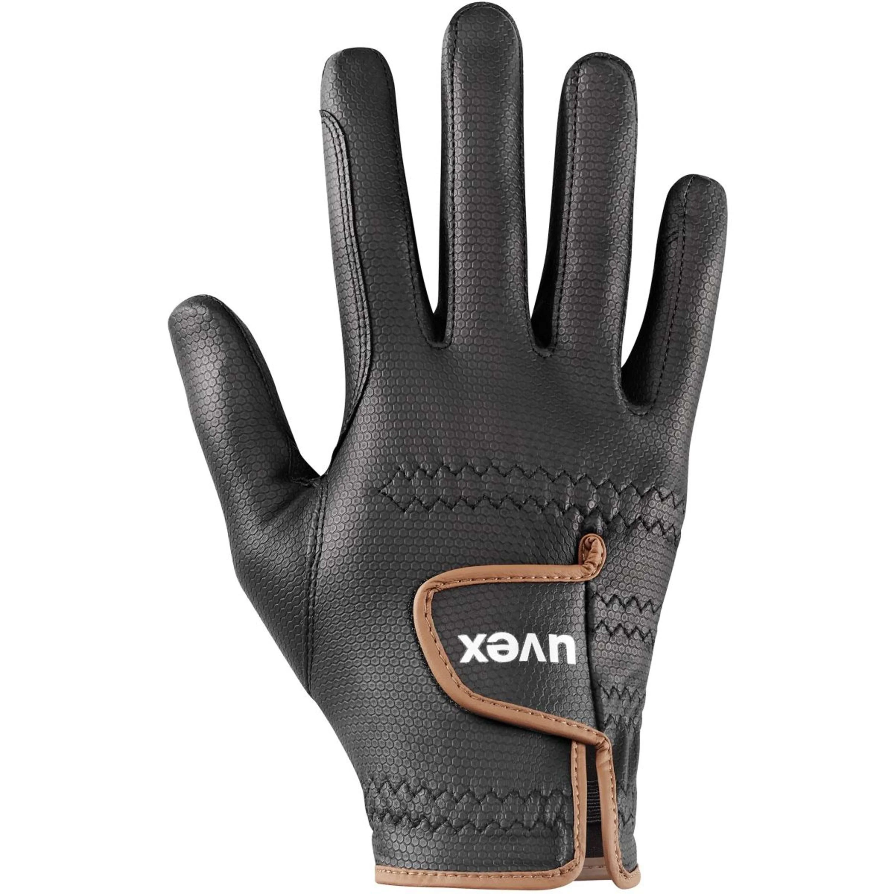 Uvex Guanti da Equitazione Topstyle Nero/Caramello