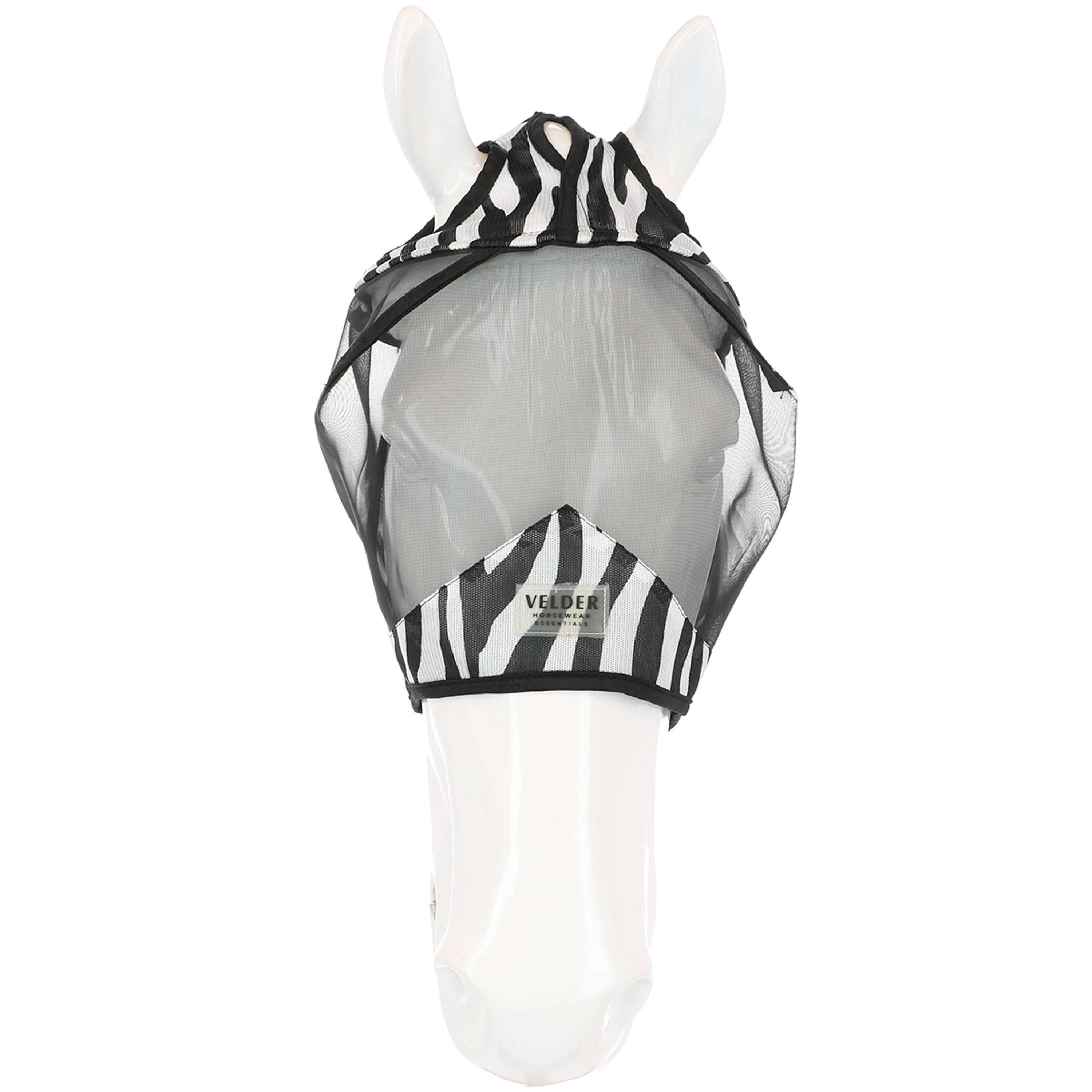Velder Horsewear Essentials Maschera per Mosche Zebra Senza orecchie Nero/Bianco - Image 5