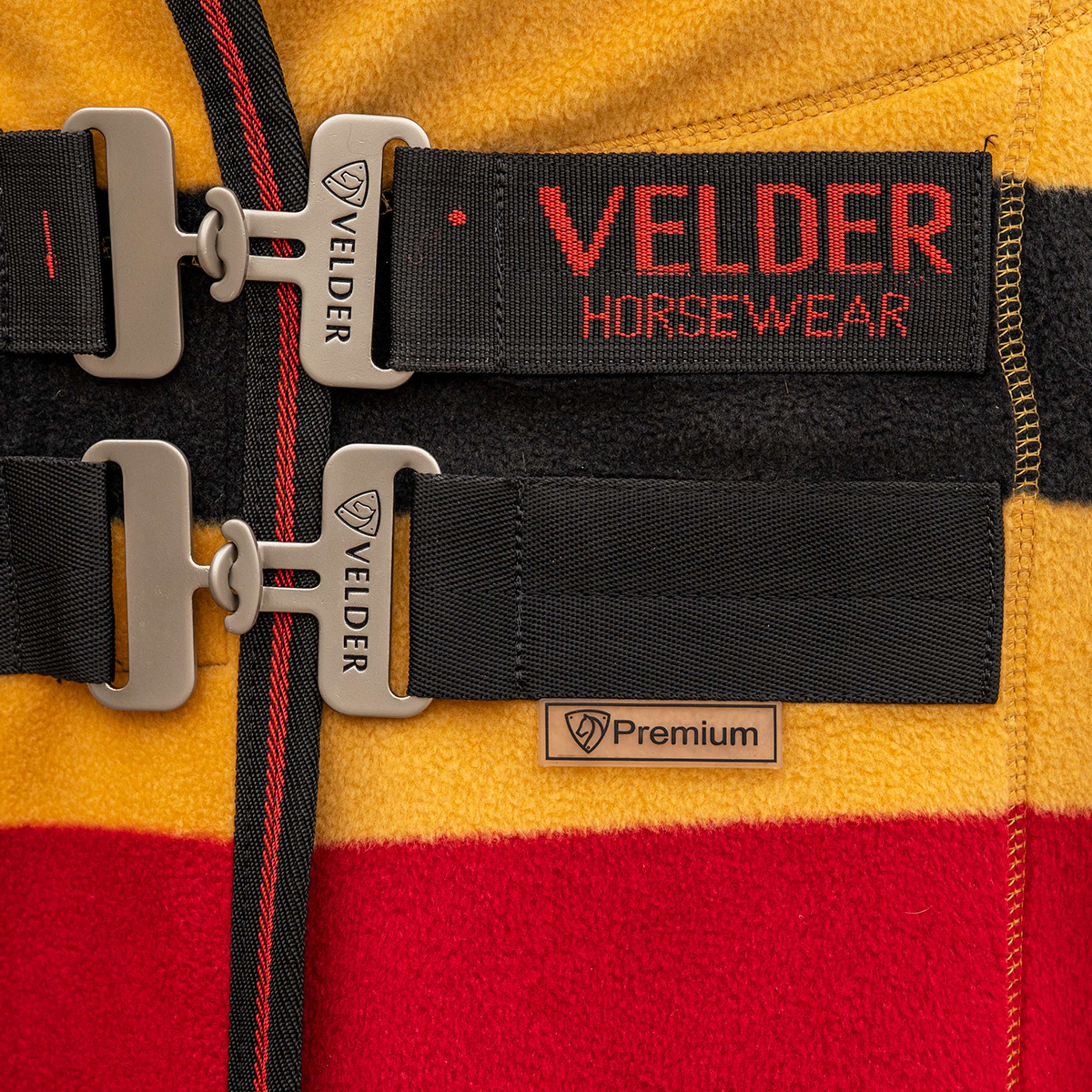 Velder Horsewear Premium Deluxe Fleece Cooler Rug Nero/Giallo - Image 3