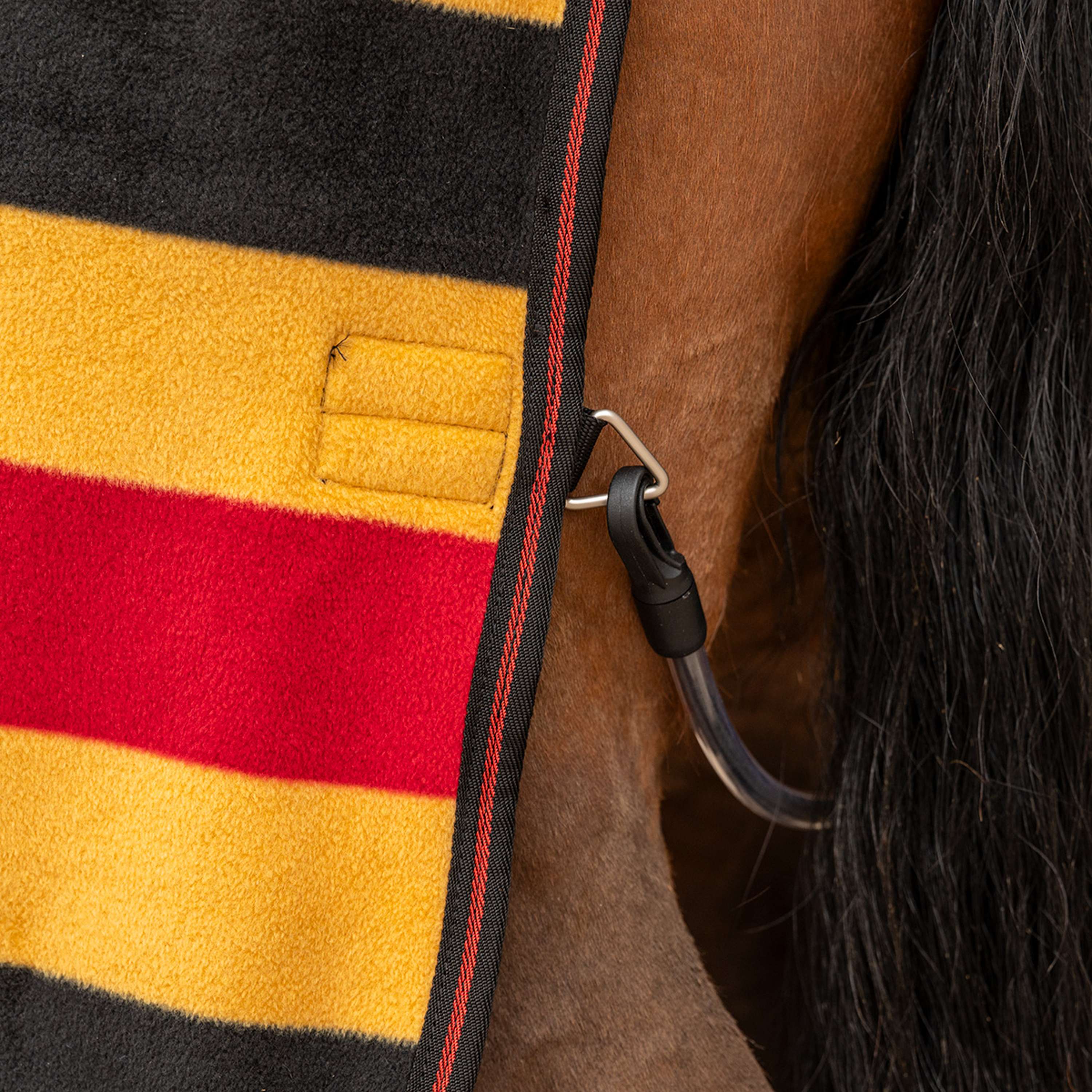 Velder Horsewear Premium Deluxe Fleece Cooler Rug Nero/Giallo - Image 8