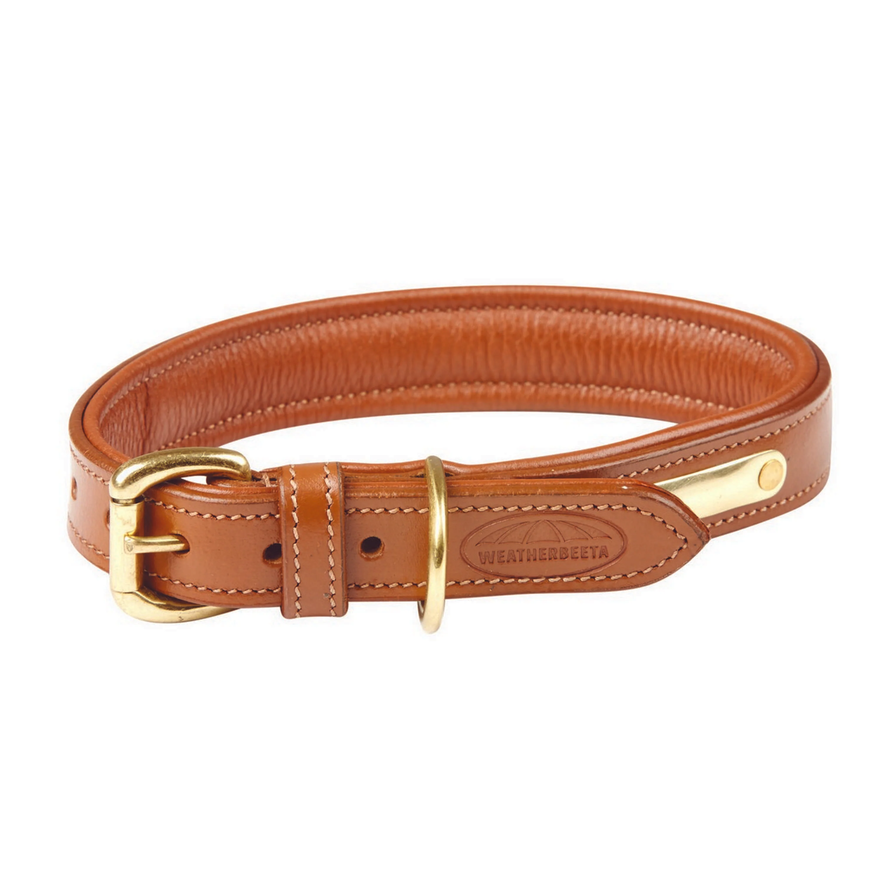 WeatherBeeta Dog Collar Pelle imbottita Tan